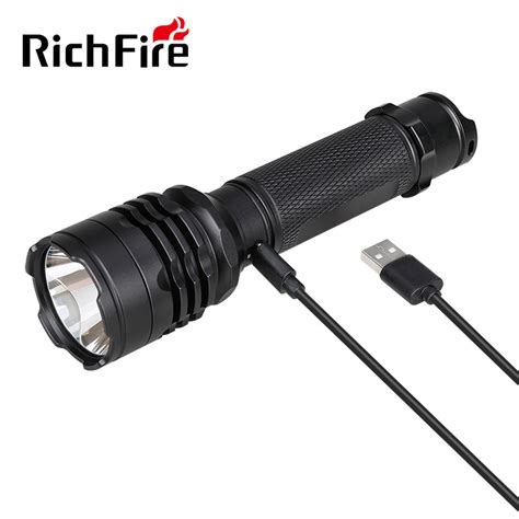 Richfire Tactical Flashlight LED Flashlight Rechargeable Strobe Self