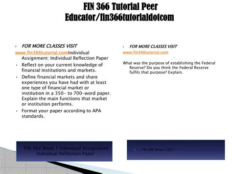 Ppt Fin Tutorial Peer Educator Fin Tutorialdotcom Powerpoint