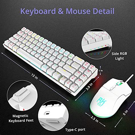 RK ROYAL KLUDGE RK71 Wireless/Wired RGB Mechanical Keyboard and Mouse ...