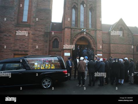 The hearse arrives before the funeral of Darshan Singh Chhokar, the ...