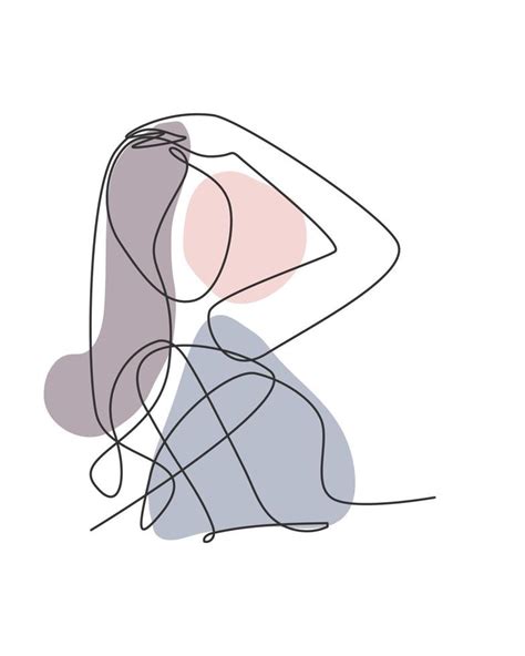 Dibujo De Línea Continua única De Mujer De Cuerpo Abstracto Bastante Sexy Minimalista Para