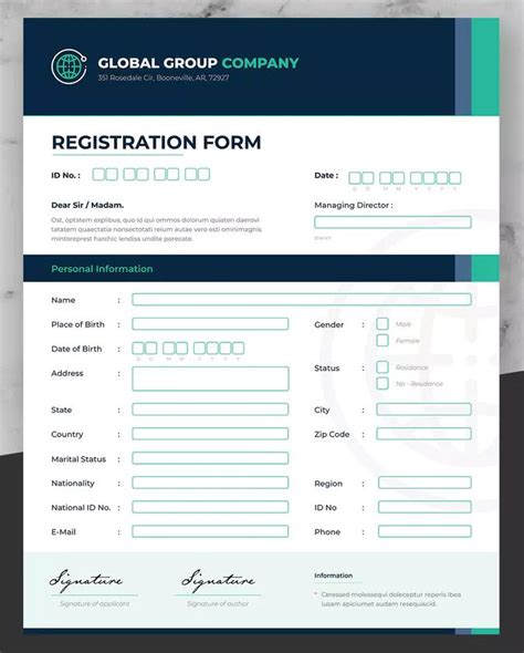 Business Registration Form Template | InDesign INDD