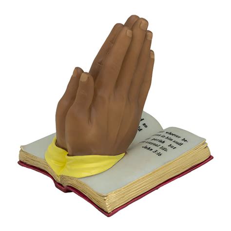 Niyae.com: African American Praying Hands with Bible Figurine