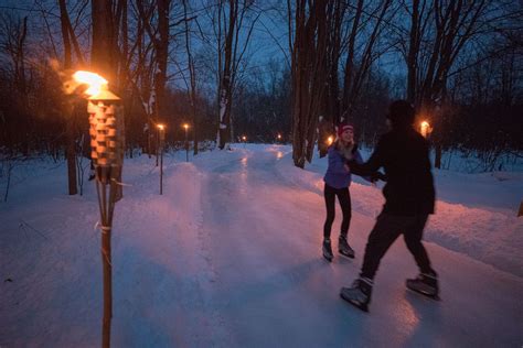 1.5km Wooded Skating Trail at Fern Resort Orillia Ontario