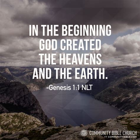 In The Beginning God Created The Heavens And The Earth Genesis 1 1