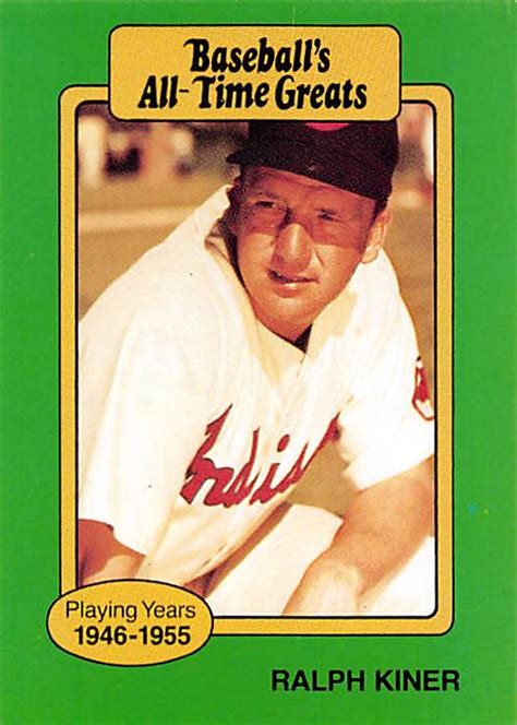 Ralph Kiner Baseball Card Pittsburgh Pirates Hygrade All Time Greats