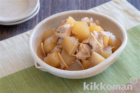 Simmered Chicken And Daikon Radish Low Sodium Recipe Kikkoman