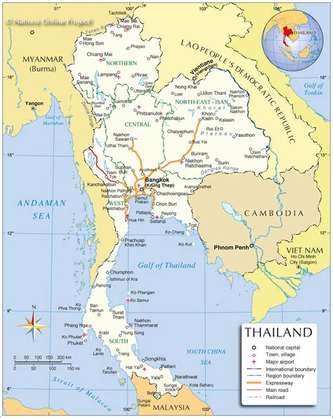 Thailand Major Cities Map