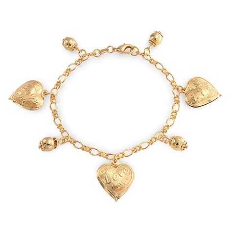 Bling Jewelry Message Love Hearts Charm Bracelet For Women For