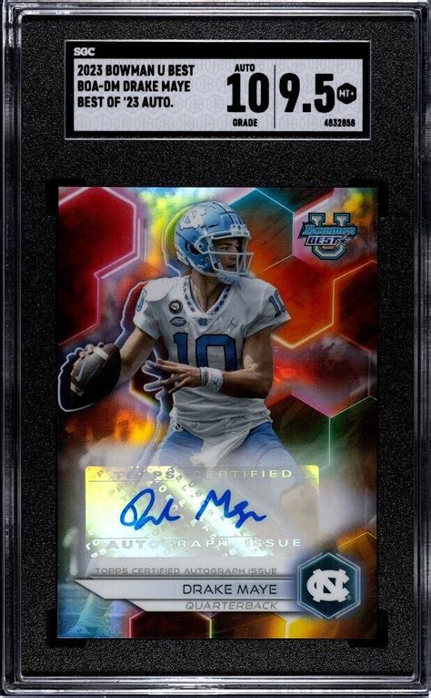 Drake Maye 2023 Bowman S Best University Best Of 2023 Auto BOA DM SGC