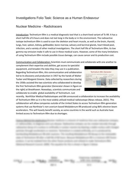 Nuclear Medicine She Investigation Physics Year 11 Sace Thinkswap