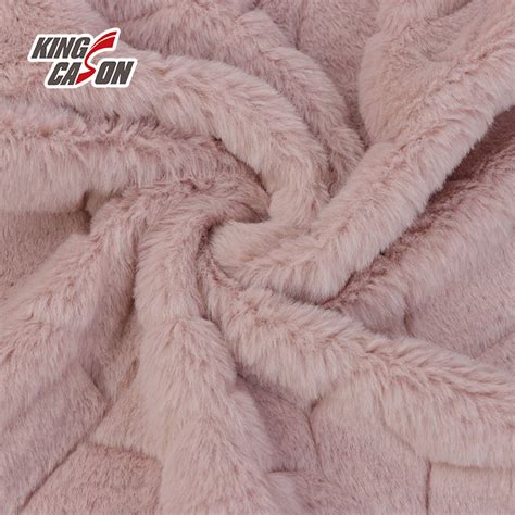 Kingcason Custom Colors Embossed Rabbit Fake Fur Fabric