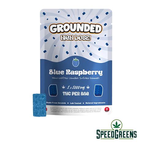 Grounded High Dose Bricks Blue Raspberry 1000mg Thc Speed Greens