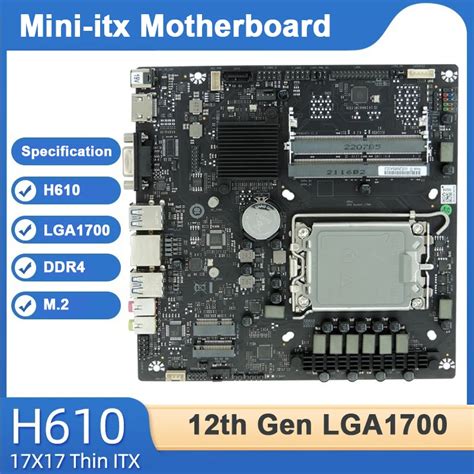 H610 AIO Thin ITX Motherboard LGA 1700 For Core 12tn Gen 13th Gen CPU