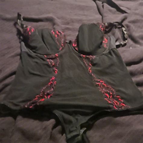 Torrid Intimates Sleepwear Torrid Black And Pink Lingerie Teddy Size Poshmark