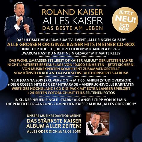 ROLAND KAISER 3 CD Box Set Alles Kaiser Das Beste Am Leben Ab 15 03