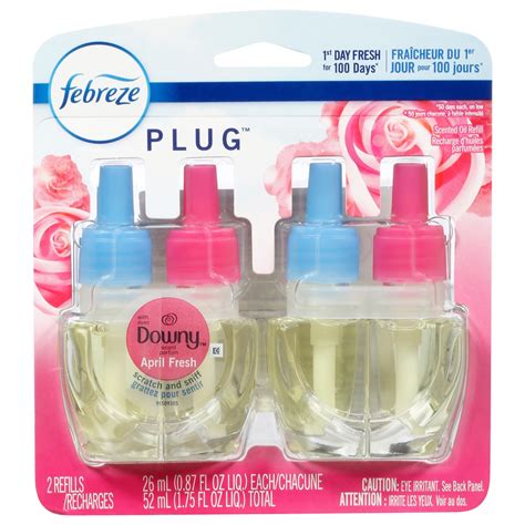 Febreze Odor Fighting Fade Defy Plug Air Freshener Refill Downy April