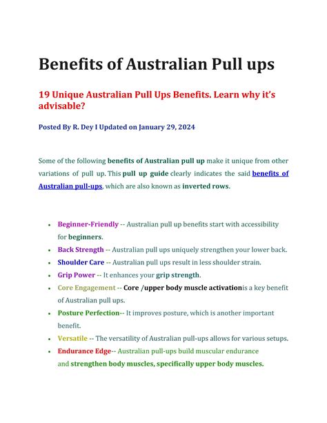 Benefits of Australian Pull ups by musclegain - Issuu