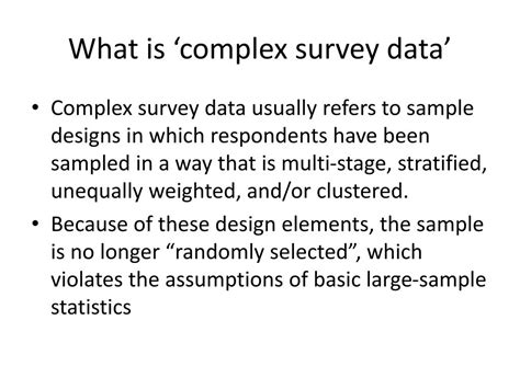 Ppt Analysis Of Complex Survey Data Powerpoint Presentation Free