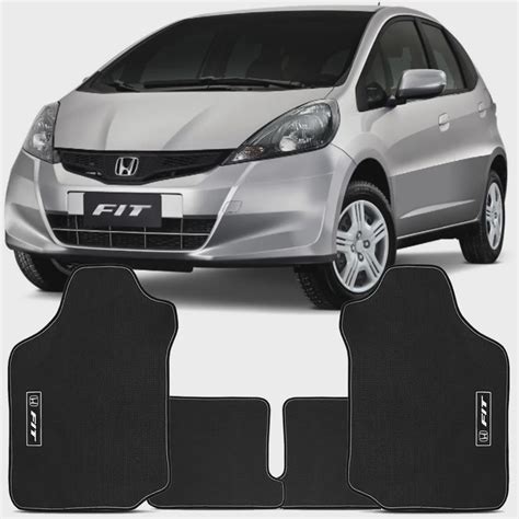 Tapete Automotivo Honda Fit 2009 a 2014 pvc Logotipo Grafia 4 Peças