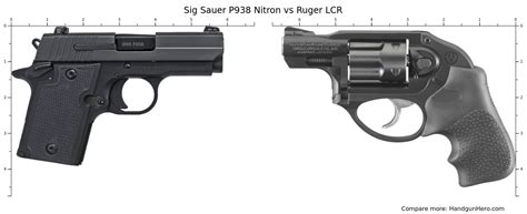 Sig Sauer P938 Nitron Vs Ruger LCR Size Comparison Handgun Hero