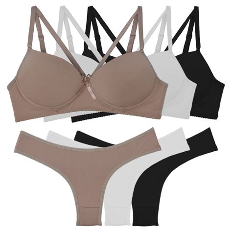 3 Lingerie Sensual Conjunto Strappy Sutiã Calcinha Tanga Loja Sigh