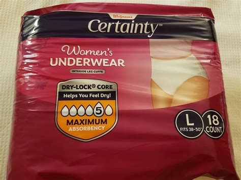 Walgreens Certainty Women S Underwear Maximum Absorbency Large 18 Ea 1 Health