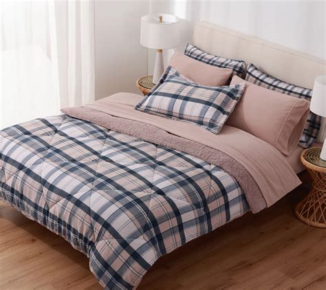 Berkshire Printed Plaid Reversible Cozy Plush Comforter Set