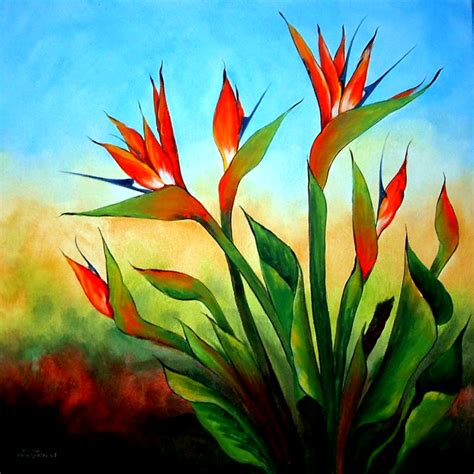 Download Exotic Flowers Painting On Canvas Plastic Art Royalty-Free Stock Illustration Image ...