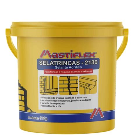 Selante Acrílico Sela Trincas 2130 5kg 53155 Mastiflex MadeiraMadeira