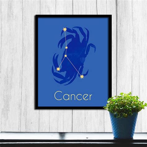 Cancer Print Cancer Zodiac Astrological Sign Poster Zodiac Etsy