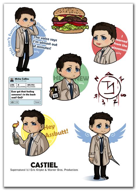 Castiel Stickers By Poledrey On Deviantart Supernatural Supernatural