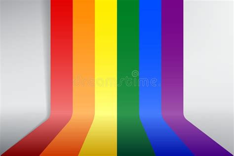 Vector Rainbow Flag On Background With Shadow Symbol Color Of The Lgbtq