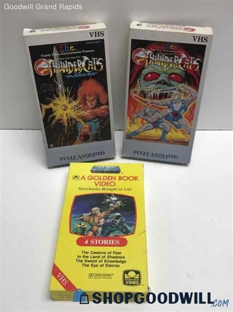 Lot Of 3 Vintage Cartoon Vhs Tapes Thunder Cats Masters Of The