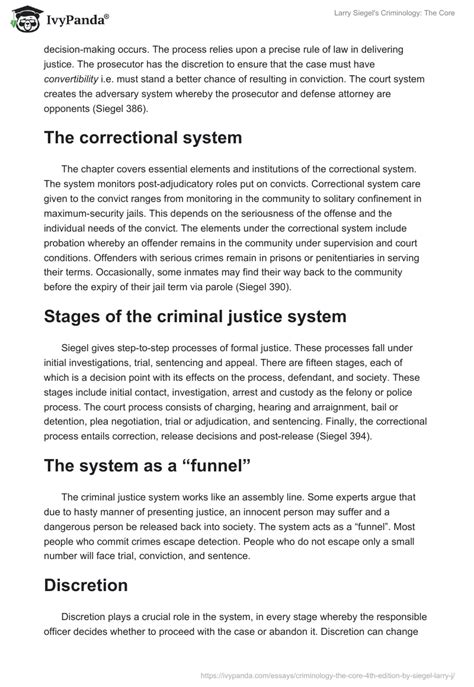 Criminology The Core 4th Edition By Siegel Larry J 948 Words