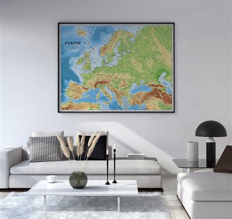 Europe Map Print Europe Map Wall Art Printable Europe Map Etsy