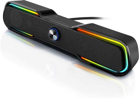 ARCHEER Speakers PC Desktop Sound Bar PC Gaming With RGB Led Lights