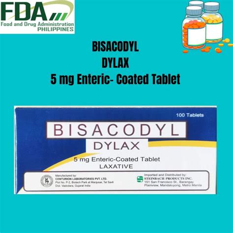 Bisacodyl Dylax Laxative Mg Enteric Coated Tablet Lazada Ph