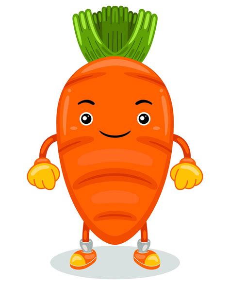 Cute Carrot Mascot Character Vector Illustration 13726146 Vector Art At Vecteezy