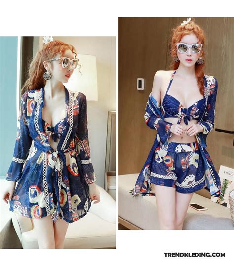 Bikini Dames Zwemkleding Dun Conservatief Mini Zwempak Geurige Blauw Kopen