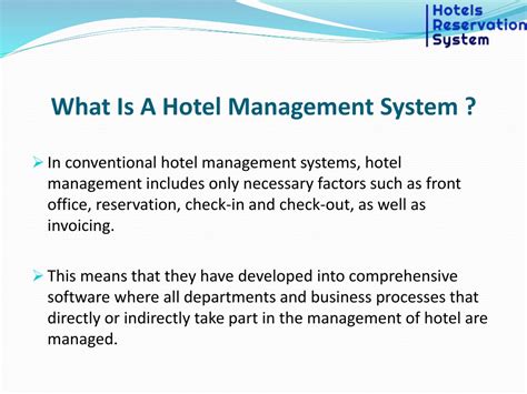 Ppt Hotel Management System Powerpoint Presentation Free Download