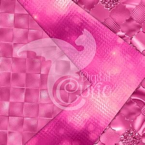 Luxury Hot Pink Digital Paper Seamless Glam Glitter And Sequin Textures With Metallic Foil