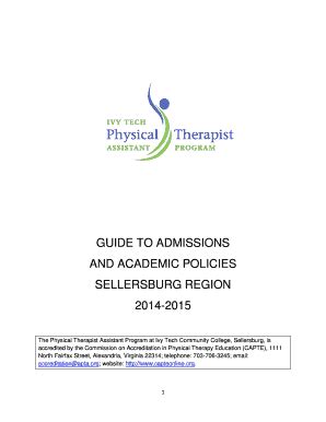 Fillable Online Ivytech Program Guide To Admissions And Academic