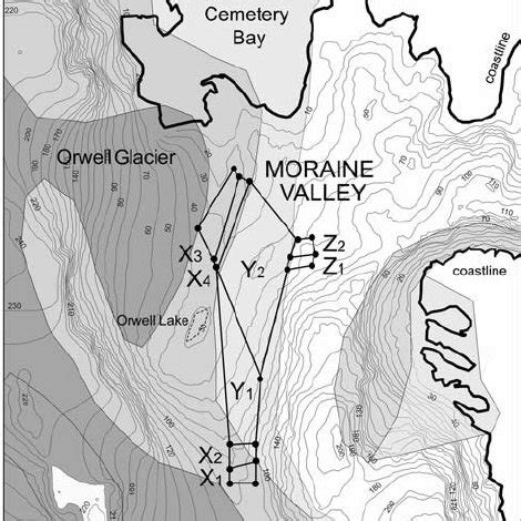 Map of Moraine Valley, Signy Island. Extent of McLeod and Orwell ...