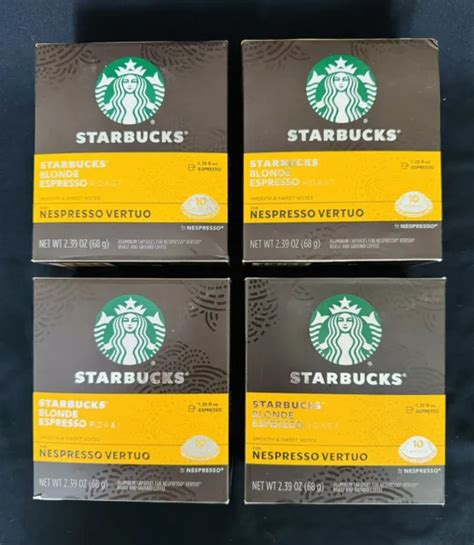 STARBUCKS NESPRESSO VERTUO Blonde Espresso Pods 40 Count BB 09 03 2024 4 Boxes 29 73