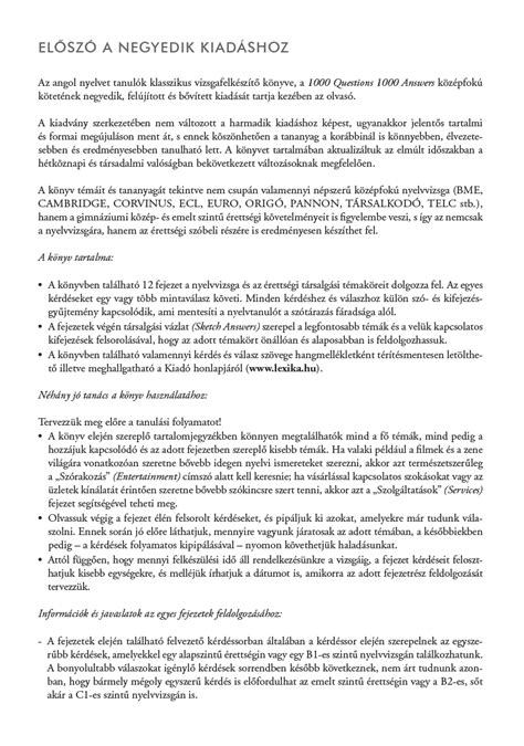 1000 Questions 1000 Answers - Angol középfok