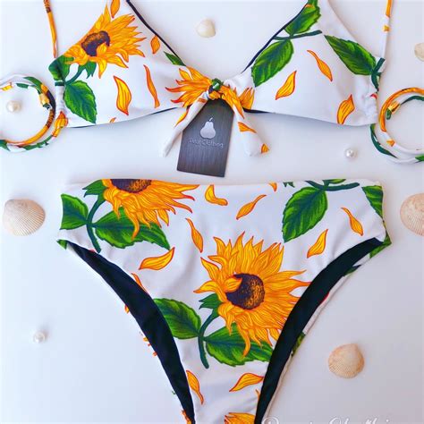 Biquíni hot pants cintura alta girassol Elo Produtos Especiais