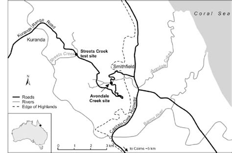 Sketch Map Of The Kuranda Range Road Study Area Road Runoff Sampling