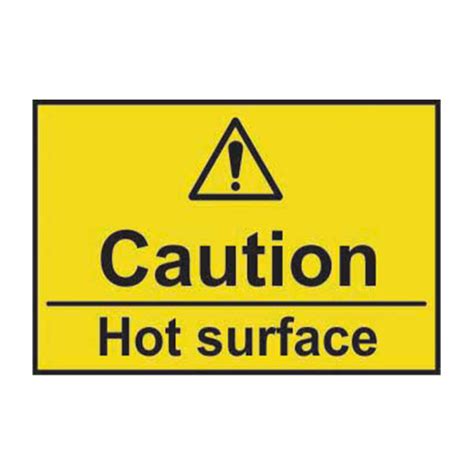 Centurion Caution Hot Surface Sign Self Adhesive Vinyl 75mm X 50mm