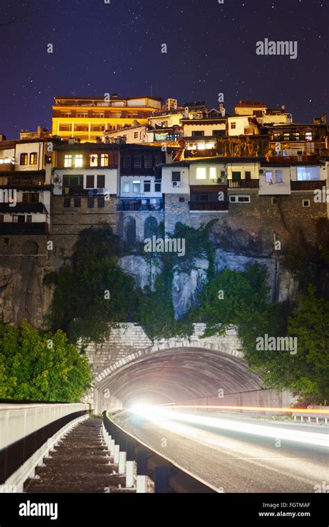 Veliko Tarnovo Old Town by night Stock Photo - Alamy